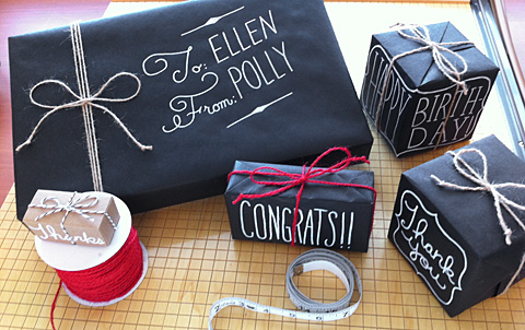 Here's how to give your gifts a chalkboard look.