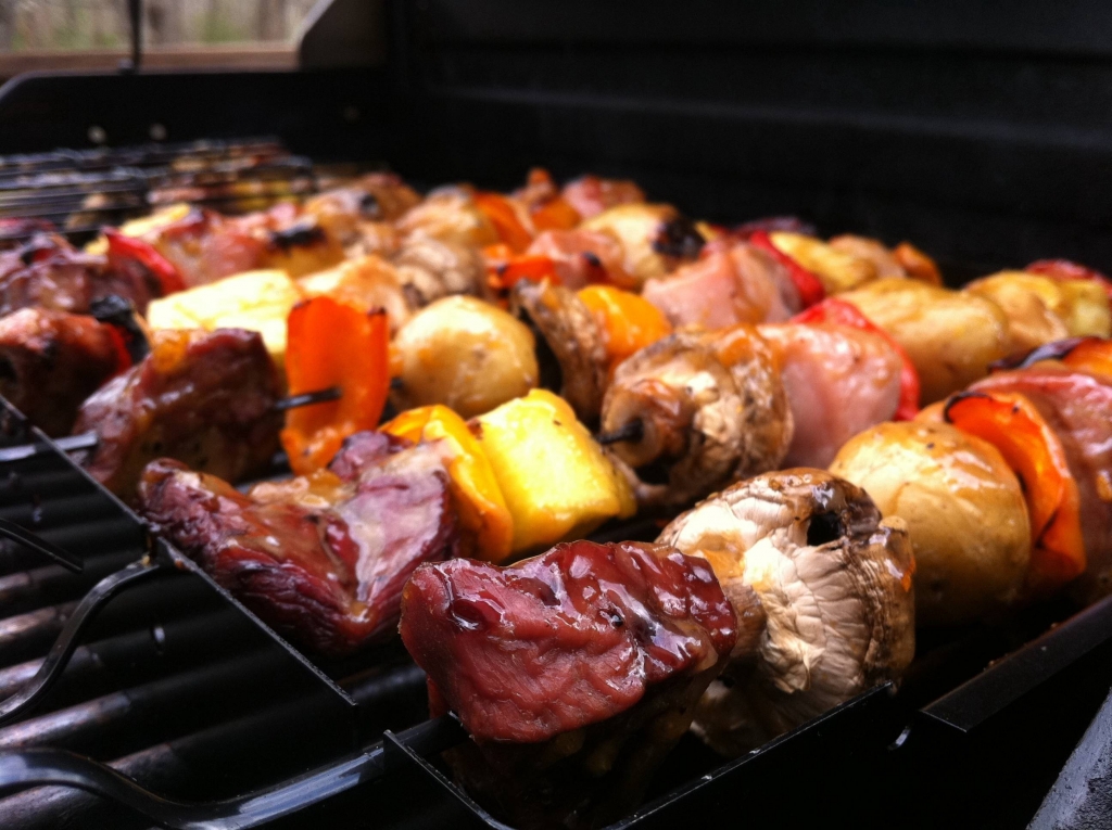 shish kebab, barbecue, barbeque, bbq