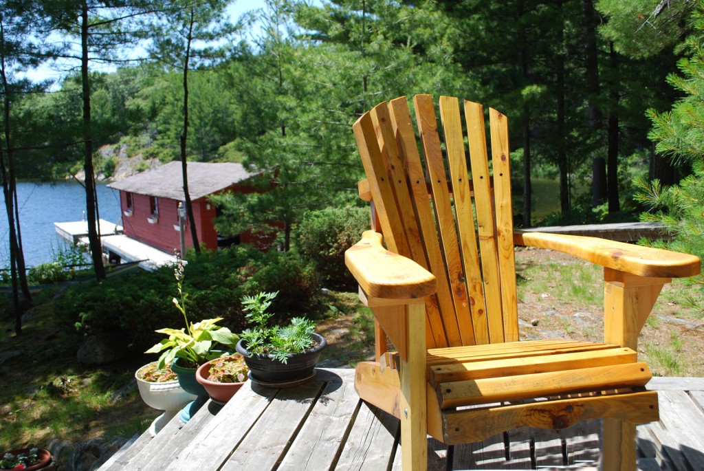 My own Muskoka chair, right where it belongs at the cottage!