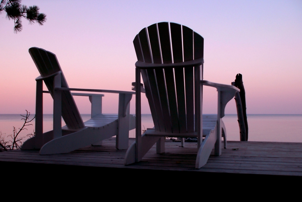 Muskoka Chairs and sunsets the perfect combination