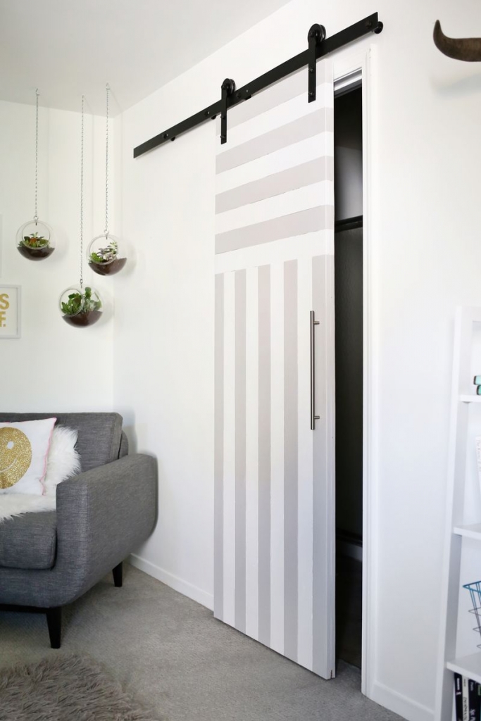 Here are some solutions for sliding doors for small spaces, thanks to A Beautiful Mess.