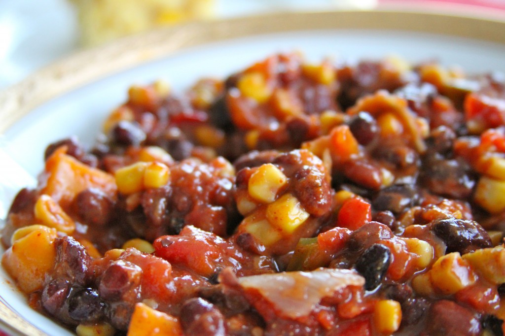 Vegetarian Chili with double cornbread recipe