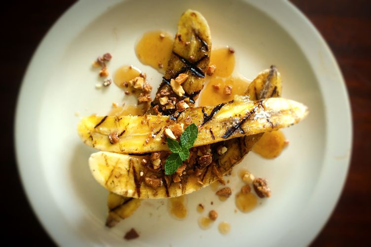 Finish off with Grilled  Bananas with Maple