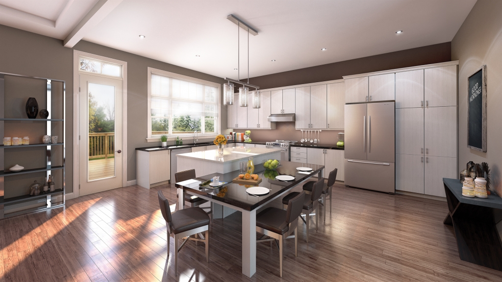 Stylish grey cabinets are coming to Vista townhomes. 