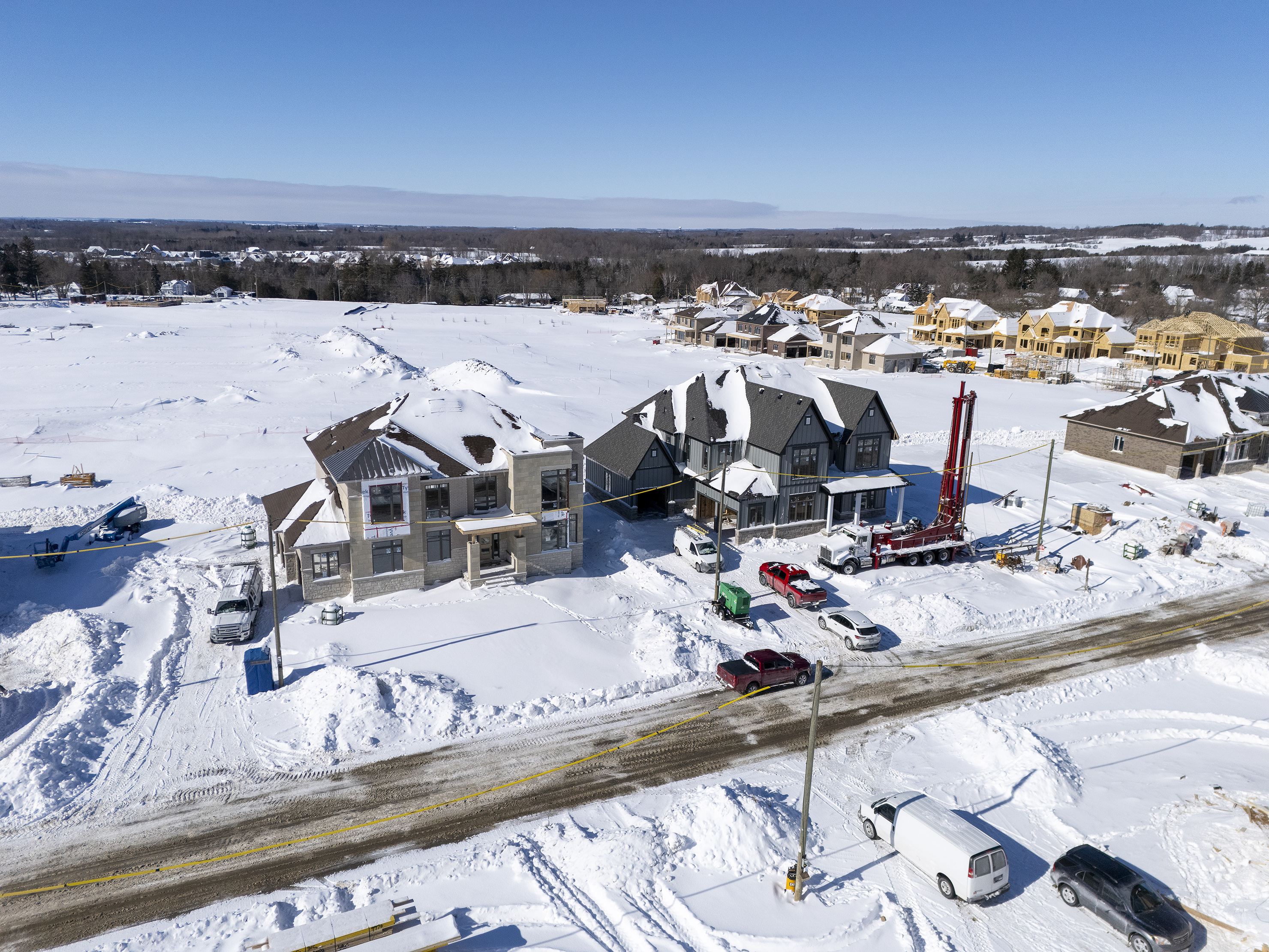Well drilling, masonry nearing completion
